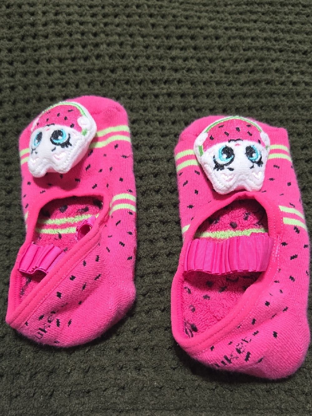 Kids Pink Watermelon No-Show One Piece Socks